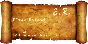 Elter Roland névjegykártya